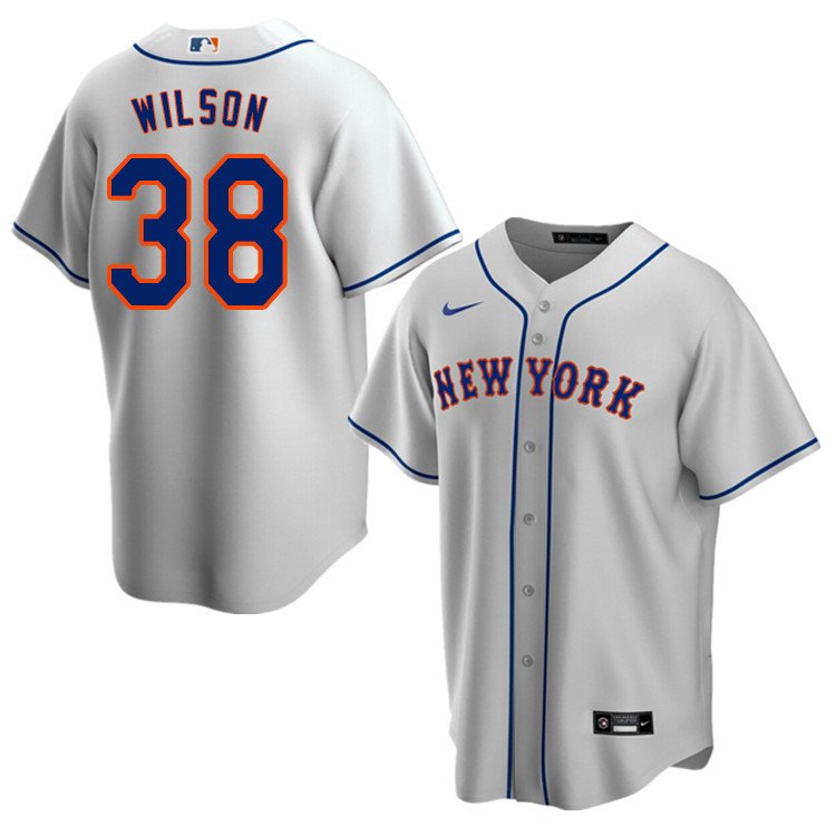 Nike Men #38 Justin Wilson New York Mets Baseball Jerseys Sale-Gray
